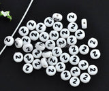 Acrylic Round Beads Single Numbers Flat Letter Spacer Accessories