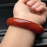 Zheru Natural Agate Chalcedony Red Bangle Princess Jewelry Gift