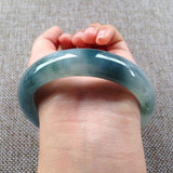 Zheru Jewelry Natural Myanmar Jadeite 54-64mm Two-Color Bracelet for Her