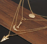 Angel Wings Arrow Bib Collar Necklaces Chunky Layers Exaggerated Necklace