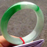 Natural Burmese Jade Light Green Two-Color Bracelet - 54-64mm