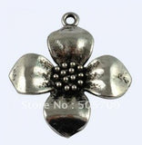 Set of 60 Tibetan Silver Flower Charms for Jewelry Making