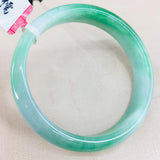 Zheru Jewelry Natural Light Green Bicolor Jade Bracelet 54-62mm