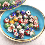 10 PCS Multicolor Cloisonne Thread Round Bead DIY Enamel Wire Inlay Loose Beads