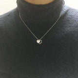 925 Silver Heart Zircon Couple Necklaces Women Pendants Jewelry Gift