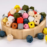 10/12mm Wood Beads Irregular Geometric Spacer Beads for Jewelry Making