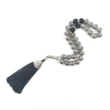 10mm Silver Plated Prayer Beads with Tassel - Wedding Tasbih