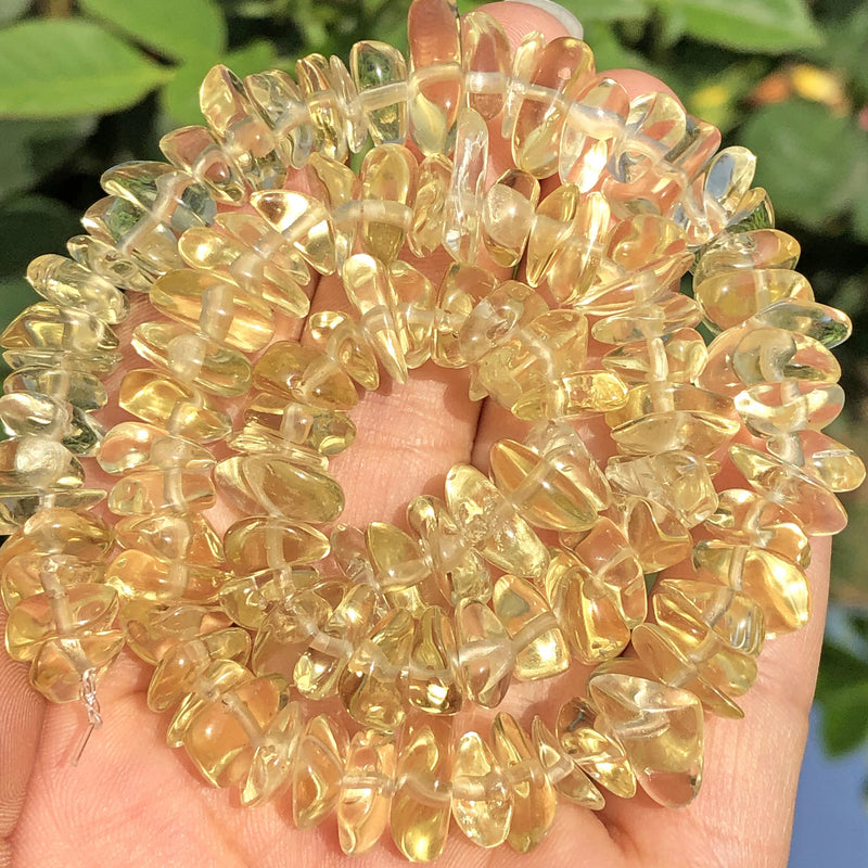 8-12mm Yellow Citrine Crystal Stone Chips Beads for DIY Jewelry Making