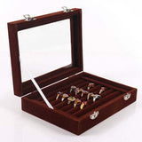 7 Slots Velvet Display Case Box Earring Ring Organizer Jewelry Tray