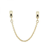 925 Sterling Silver Stopper Safety Chain Charm Bead Fit 3mm Bracelets