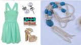 Turquoise Freshwater Pearl Pendant Necklace with Tassel