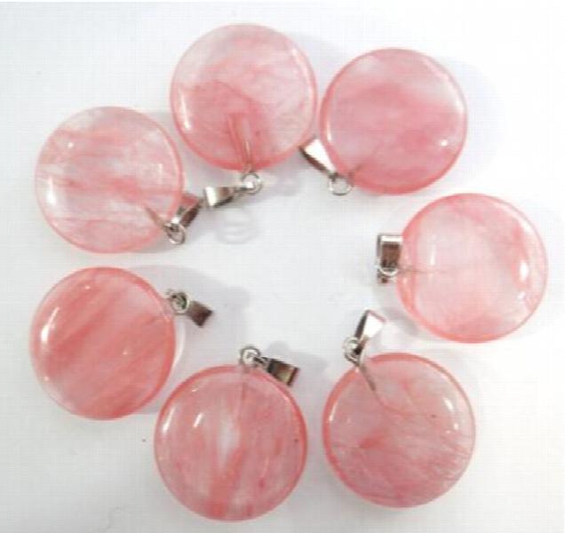24pcs Cherry Quartz Pendants for DIY Necklace Making