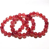 Red Strawberry Quartz Bracelet Clear Beads Crystal Star Light 8-13mm