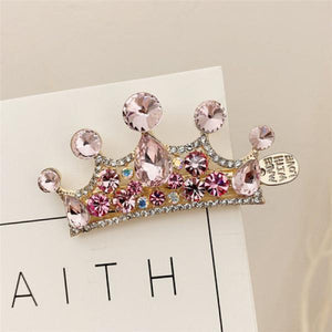 Princess Rhinestone Crown Hairpin Duckbill Clip