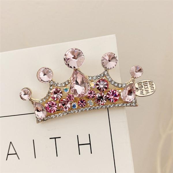 Princess Rhinestone Crown Hairpin Duckbill Clip