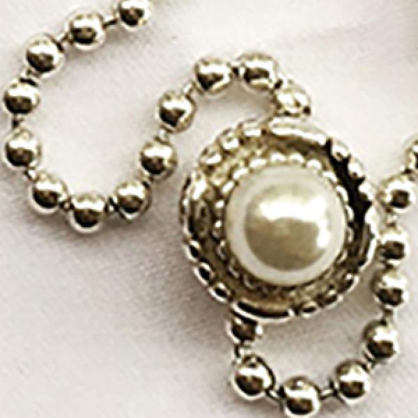 Vintage Pearl Beads Chains Bracelet Charm Jewelry 925 Sterling Silver