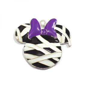 10pcs Minnie With Bow Enamel Pendants for Necklace