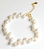 Freshwater Pearl Cultured Pearl Rice Shape Beaded 925 Bracelet
