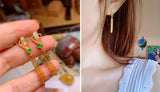 Chalcedony Tassel Earrings Chinese Retro Silver Jewelry