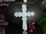 Jadeite Myanmar Natural Jade Cross Pendant Inlay Noble Worker Gift