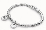 European American 925 Silver Round Logo Bracelet Pendant Jewelry