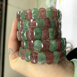 Strawberry Quartz Stone Beads Bracelet Natural Stone Bangle for Woman