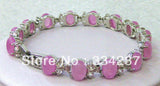 Green/Pink/Natural Jade Bracelet - Stunning 5-Color Bracelet