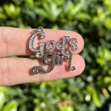 5pcs Zircon Pave Tag Pendant Charm for God's Girl, Party Gift Jewelry
