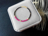 Spinel Remade Ruby 925 Silver Bracelet 2-3MM