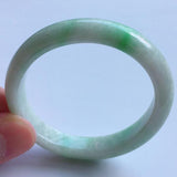 Natural Light Green Flower Jadeite Bracelet 54mm-64mm Princess Jewelry