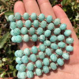 Faceted Amazonite Column Shape Loose Beads for DIY Jewelry 7.5''