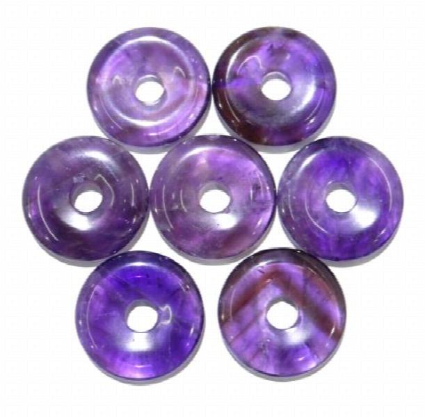 6pcs Natural Stone Donut Pendant Charms for DIY Jewelry Making