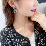 Heart Earrings s925 Silver Needle Big Love Zircon Inlaid