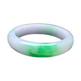 Zheru Jewelry Natural Burmese Emerald Green Two-tone 54-62mm Bracelet