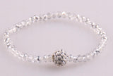 Sparkling Glass Beads Stretch Bracelet with Pave Ball