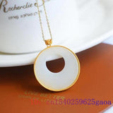 Jade Chalcedony Pendant 925 Silver Necklace for Women Men