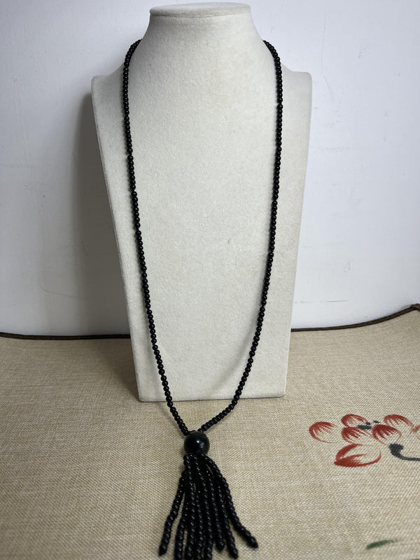 Stone Bead Chain Long Necklace 30inches