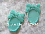 30pcs Resin Bowknot Frame Charm Finding, 18x25mm Setting Tray
