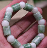 Natural Green A Jade Emerald Bead Bracelet Bangle