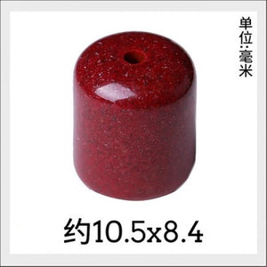 5A Natural Cinnabar Barrel Bead Zinnober Vermilion Single Bead