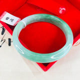 Zheru Jewelry Natural Light Green Bicolor Jade Bracelet 54-62mm