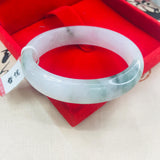 Natural Jadeite Bracelet Light + Dark Green 54-62mm Female Jade Bracelet