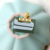 Women's Silver Inlaid Hetian Jade Necklace Pendant