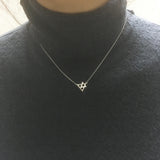 925 Silver Hollow Triangle Necklaces For Women Pendant Jewelry
