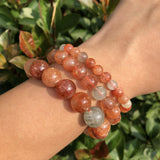 Arusha Sunstone Bracelet Round Beads Crystal Healing Stone Jewelry