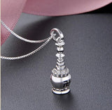 925 Silver Necklace Female Buddha Series Pagoda Pendant
