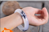 Hand-Carved Natural Jade Flower Bracelet Women Hetian Jade Bangle