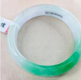 Zheru Jewelry Natural Jadeite Bracelet, Fresh & Ice Two-Color, 54-62mm