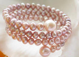 Unique Pearl Bracelet 5-10mm Round Freshwater Pearl Extendible