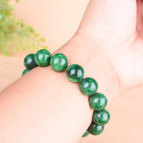 Burmese Emerald Green Round Bead Bracelet for Men and Women